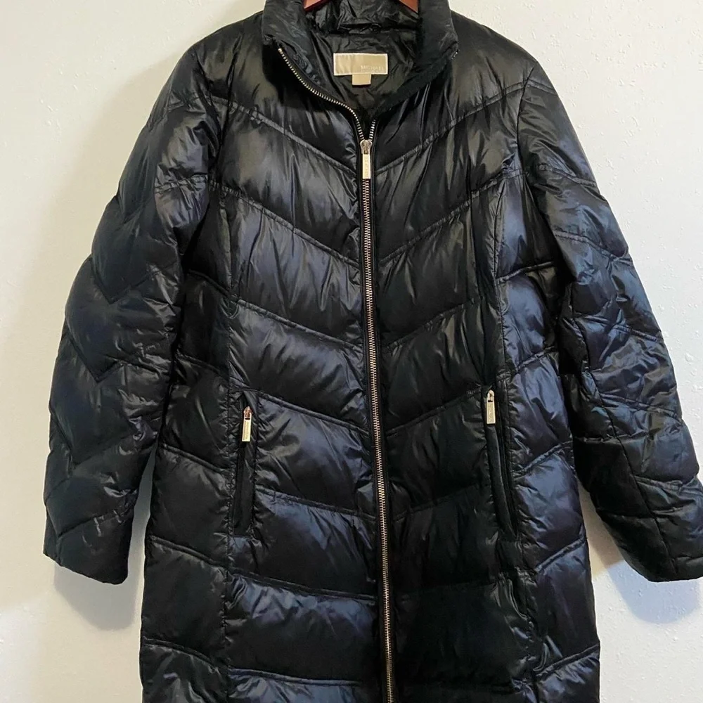 Michael Kors Women's Hooded Quilted Down Parka Long Coat